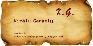 Király Gergely névjegykártya